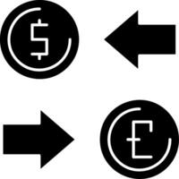 Money Exchange Glyph Icon vector