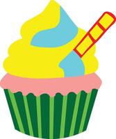 Cupcake Clipart Illustration Cute Dessert Icon for Bakery, Party, and Kids Design vector