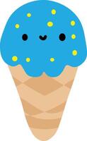 Ice Cream Cone Illustratio Sweet Dessert Clipart for Summer, Kids, and Food Design vector