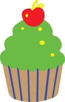 Flat Cupcake Icon Sweet Dessert Clipart for Bakery and Food Branding vector