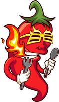 Flaming Chili Chef, Ready to Heat vector