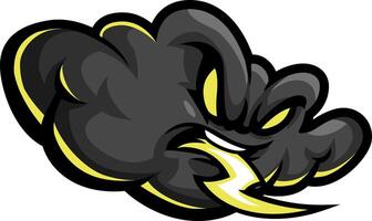 Furious Storm Cloud Cartoon Character with Electric Expression vector