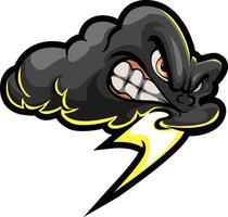 Angry Thundercloud Mascot, Storm Power Cartoon Logo vector