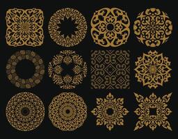 Cultural Heritage Aceh Motif Element Set vector