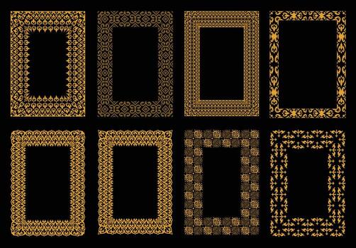 Traditional Motif of Aceh Pattern Frame Set vector