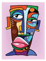 Abstract Cubism art for decorative printing vector