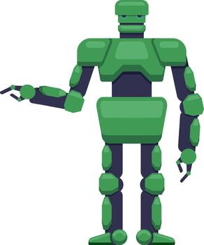 Humanoid robot making a gesture with its hand, suggesting, indicating or showing something, artificial intelligence and futuristic technology concept vector