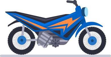 Modern electric off road motorcycle promoting eco friendly transportation solutions for adventure and recreation, featuring a sleek design and powerful electric motor vector