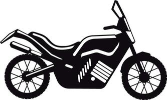Stylish silhouette of a dual sport motorbike with a high front fender, prominent windscreen, and rugged tires, embodying freedom and adventure vector