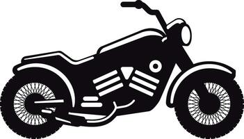 Classic motorcycle silhouette featuring exhaust pipe, spoked wheels, handlebars, headlight, and gas tank, ideal for representing transportation, motorcycle culture, or vintage aesthetics vector