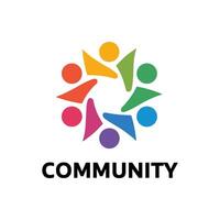 Vibrant Multi-Colored Abstract People Figures in a Circle Representing Community, Teamwork, and Diversity vector