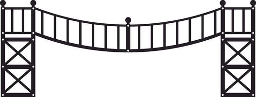 Minimalist illustration of a suspension bridge connecting two towers, representing connection, infrastructure, and crossing obstacles vector