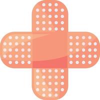 Breathable, cross shaped adhesive bandage covering and protecting skin wounds, offering essential first aid and healthcare support for effective injury management and recovery vector