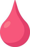Pink drop falling down with light reflection effect, simple design, illustration isolated on white background, ideal for healthcare, medical and blood donation projects vector