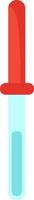 Chemical dropper containing blue liquid, used for precise measurement and transfer of liquids in scientific experiments and laboratory analysis, with red rubber top vector