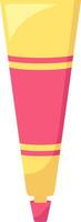 Closed colorful tube with pink cap containing moisturizing cream, sunscreen, toothpaste, glue, ointment or other similar product, isolated on white background vector