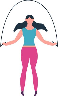 Sportswoman training with jump rope doing cardio workout, burning calories and getting fit, healthy lifestyle and physical activity concept