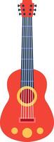 Red acoustic guitar isolated on white background representing music, entertainment, and leisure activities, perfect for illustrating musical concepts, hobbies, or cultural events vector