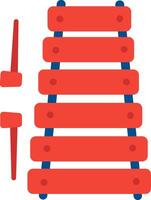 Colorful xylophone with mallets represents music education and development, promoting creativity and fun for children through playful melodies vector