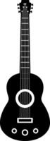 Black silhouette of an acoustic guitar embodying music, harmony, and creativity, perfect for enhancing music themed designs and artistic projects across various mediums vector
