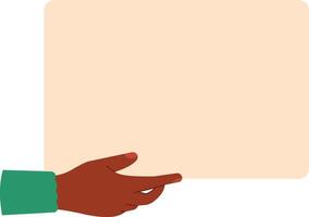 Person holding a blank rounded corner paper sheet with copy space, ideal for adding text or graphics, promoting inclusivity and diversity in communication vector