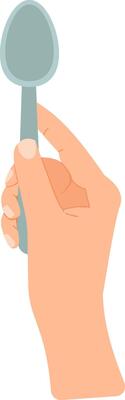 Close up of a hand gently holding a spoon, ready to savor a delicious meal or serve a portion of food, conveying concepts of dining, sharing, and culinary experiences