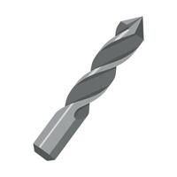 Gray Drill Bit Tool Illustration Isometric View. vector