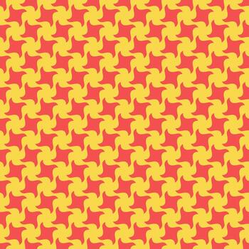 Vibrant red and yellow geometric pattern. Modern, seamless design ideal for textile prints, website backgrounds, or decorative projects. Bold, repeating shapes create a dynamic and energetic visual. vector