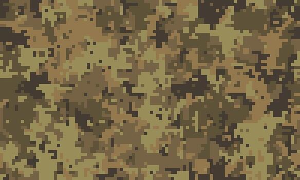 resumen digital camuflaje modelo en terroso tonos Perfecto para antecedentes, texturas, o temática militar diseños esta pixelado diseño ofertas un moderno, versátil estético para varios proyectos vector