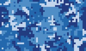 Abstract digital camouflage pattern in shades of blue. Perfect for backgrounds, textiles, or techthemed designs. Modern, pixelated style evokes a sense of mystery and concealment. vector