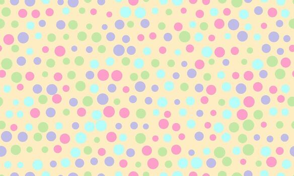 un vistoso polca punto modelo en un ligero amarillo antecedentes vector