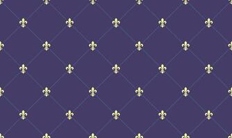 A blue and yellow pattern with fleur de lys vector