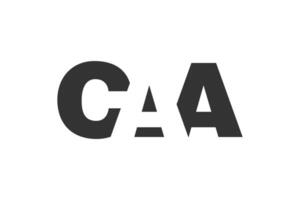 CAA logo design. Initial letter C A A bold font style for tech startups, consulting, corporate branding. Creative company name, headlines typography identity, trendy logotype. vector