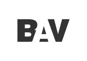 BAV logo design. Initial letter B A V bold font style for tech startups, consulting, corporate branding. Creative company name, headlines typography identity, trendy logotype. vector