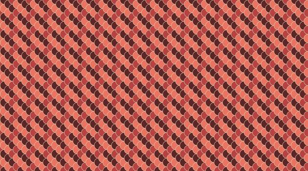 Abstract geometric pattern featuring overlapping scales in warm coral and maroon hues. Ideal for textile design, website backgrounds, or decorative elements. vector