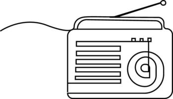Single line radio icon outline isolated on a transparent background. best for poster design icon sign sketch freehand outline hand drawn picture sketchy illustration vector