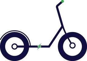 Blue Electric scooter Icon with Mini Power Symbol, Minimal style. Ideal for transport, urban mobility, eco-friendly, Illustration vector
