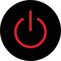 Red Power Button Icon, Minimalistic Design, On Off Switch Symbol, Illustration vector