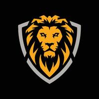 Powerful Lion Head Emblem on a Shield vector