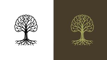 Stylized Tree Logos Depicting Growth, Life, and Natural Harmony. vector