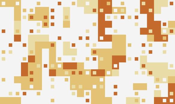 Abstract pixel art background. Warm earthy tones create a textured, dynamic design ideal for websites, presentations, or print. Represents data flow, technology, or organic growth. vector