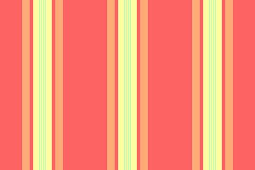 Vibrant vertical stripes in coral, pale yellow, and peach create a cheerful, summery pattern. Perfect for textile designs, website backgrounds, or any project needing a playful, optimistic aesthetic. vector
