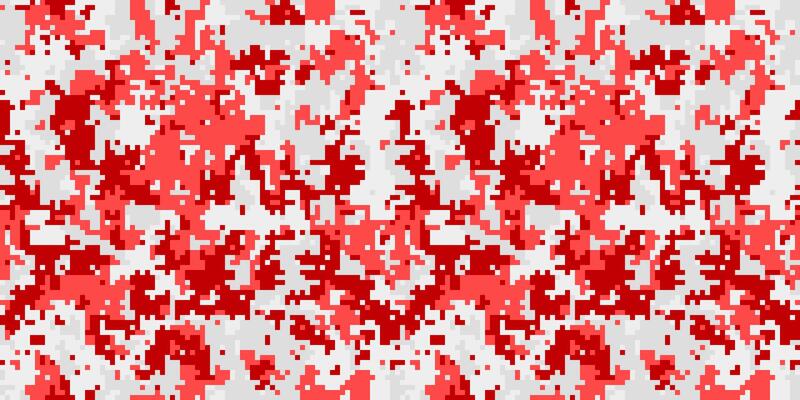 Abstract red and white digital camouflage pattern. Perfect for backgrounds, textiles, or fashion designs. Modern, stylish, and versatile, this pixelated texture offers a unique visual appeal.
