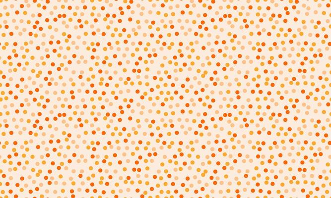 Warm, earthy tones create a cheerful, subtly patterned background of scattered dots.