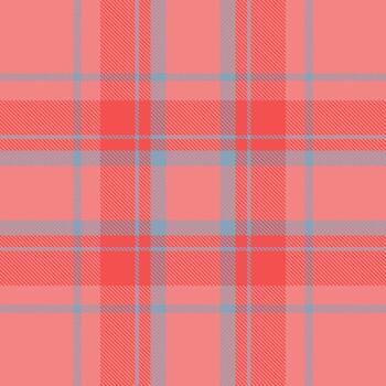 Realistic texture plaid fabric, internet pattern background. Scrapbook seamless tartan textile check in light coral and red colors. vector
