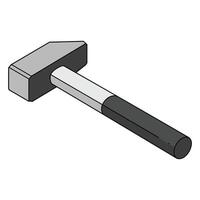 A Realistic 3D Hammer Illustration vector