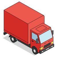 red delivery truck icon vector