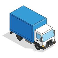 Blue delivery truck illustration vector
