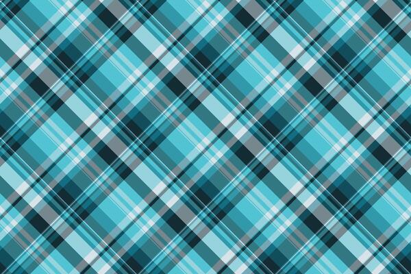 Chinese new year tartan fabric check, trim background textile. Length plaid texture pattern seamless in cyan and teal blue colors.