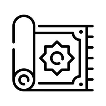 A customizable linear icon of rolled home carpet vector
